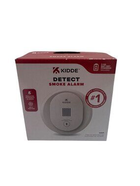 Kidde Compact Detect Smoke Alarm 2 AA Battery Powered Self Testing Twist Mount